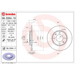 stabdžių diskas (1vnt) PRIME LINE - UV Coated
                                BREMBO                                       