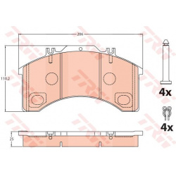stabdžių trinkelių rinkinys, diskinis stabdys
                                TRW                                         