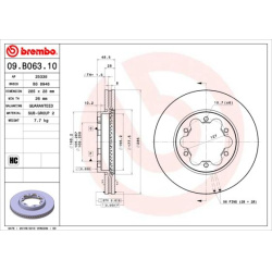 stabdžių diskas (1vnt) PRIME LINE
                                BREMBO                                                09.