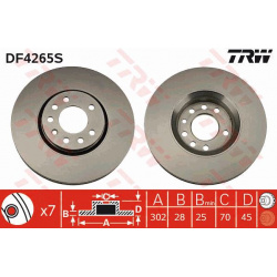 stabdžių diskas (1vnt) TRW SINGLE
                                                DF4265S, TRW, DF4265S, auto detalė