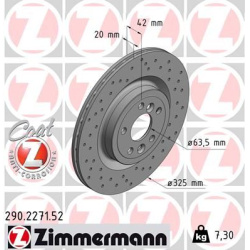 stabdžių diskas (1vnt) SPORT Z
                                ZIMMERMANN                                290.2271.52, Nenur