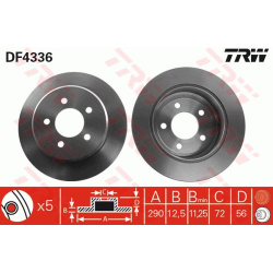 stabdžių diskas (1vnt)
                                TRW                                                DF4336, TRW, DF43