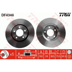 stabdžių diskas (1vnt)
                                TRW                                                DF4346, TRW, DF43