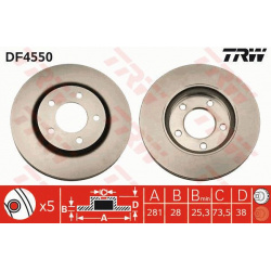 stabdžių diskas (1vnt)
                                TRW                                                DF4550, TRW, DF45