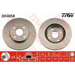 stabdžių diskas (1vnt)
TRW DF4058, TRW, DF40