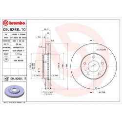 Stabdžių diskas PRIME LINE
                                BREMBO                                                09.9368.10