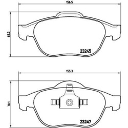 stabdžių trinkelių rinkinys, diskinis stabdys PRIME LINE
                                BREMBO                           