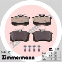 stabdžių trinkelių rinkinys, diskinis stabdys
                                ZIMMERMANN                                  