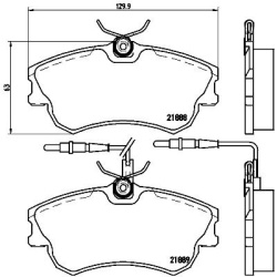 stabdžių trinkelių rinkinys, diskinis stabdys PRIME LINE
                                BREMBO                           