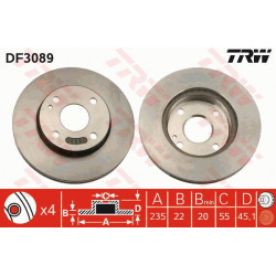 stabdžių diskas (1vnt)
                                TRW                                                DF3089, TRW, DF30