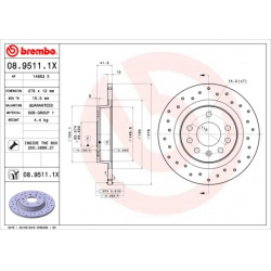 stabdžių diskas (1vnt) XTRA LINE - Xtra
                                BREMBO                                             