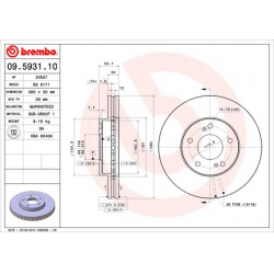 stabdžių diskas (1vnt) PRIME LINE
                                BREMBO                                                09.
