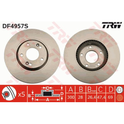 stabdžių diskas (1vnt) TRW SINGLE
                                                DF4957S, TRW, DF4957S, auto detalė