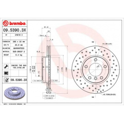 stabdžių diskas (1vnt) XTRA LINE - Xtra
                                BREMBO                                             