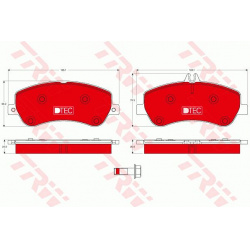 stabdžių trinkelių rinkinys, diskinis stabdys DTEC COTEC
                                TRW                              