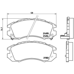 stabdžių trinkelių rinkinys, diskinis stabdys PRIME LINE
                                BREMBO                           