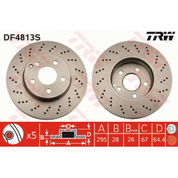 stabdžių diskas (1vnt) TRW SINGLE
                                                DF4813S, TRW, DF4813S, auto detalė