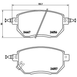 stabdžių trinkelių rinkinys, diskinis stabdys PRIME LINE
                                BREMBO                           