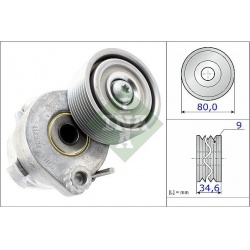 įtempiklio skriemulys, V formos rumbuotas diržas
                                INA                                       