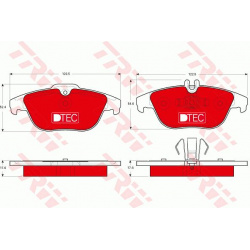 stabdžių trinkelių rinkinys, diskinis stabdys DTEC COTEC
                                TRW                              