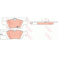 stabdžių trinkelių rinkinys, diskinis stabdys COTEC
                                TRW                                   