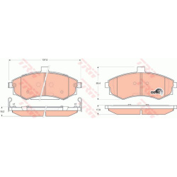 stabdžių trinkelių rinkinys, diskinis stabdys COTEC
                                TRW                                   