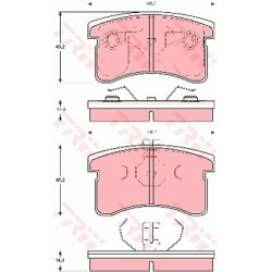 stabdžių trinkelių rinkinys, diskinis stabdys
                                TRW                                         