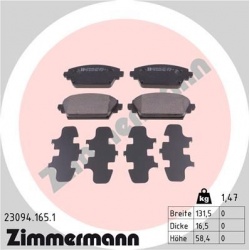 stabdžių trinkelių rinkinys, diskinis stabdys
                                ZIMMERMANN                                  