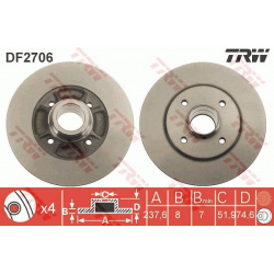 Stabdžių diskas
                                TRW                                                DF2706, TRW, DF2706, aut