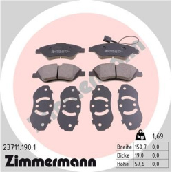 stabdžių trinkelių rinkinys, diskinis stabdys
                                ZIMMERMANN                                23