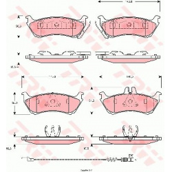 stabdžių trinkelių rinkinys, diskinis stabdys COTEC
                                TRW                                   