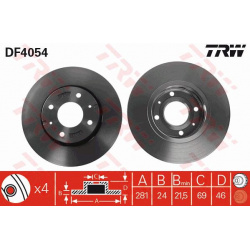 stabdžių diskas (1vnt)
                                TRW                                                DF4054, TRW, DF40