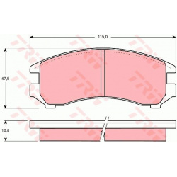 stabdžių trinkelių rinkinys, diskinis stabdys
                                TRW                                         
