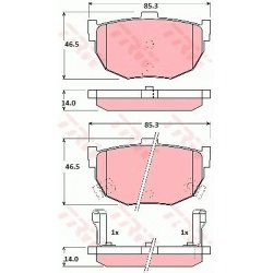 stabdžių trinkelių rinkinys, diskinis stabdys
                                TRW                                         