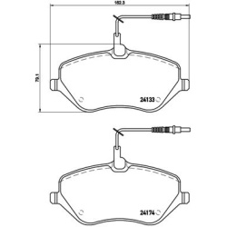 Stabdžių trinkelių rinkinys, diskinis stabdys PRIME LINE
                                BREMBO                           