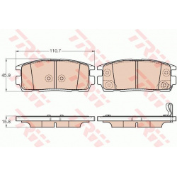 stabdžių trinkelių rinkinys, diskinis stabdys
                                TRW                                         