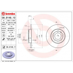 stabdžių diskas (1vnt) PRIME LINE - UV Coated
                                BREMBO                                       