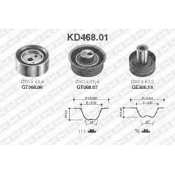 paskirstymo diržo komplektas
                                SNR                                                KD468.01, SN