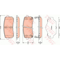 stabdžių trinkelių rinkinys, diskinis stabdys COTEC
                                TRW                                   