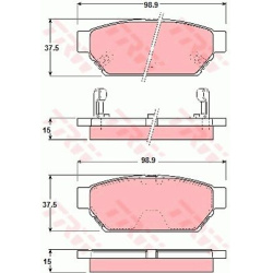 stabdžių trinkelių rinkinys, diskinis stabdys
                                TRW                                         
