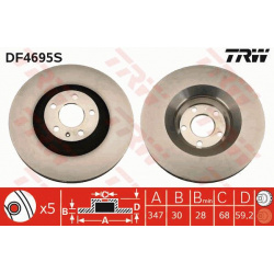 stabdžių diskas (1vnt) TRW SINGLE
                                                DF4695S, TRW, DF4695S, auto detalė