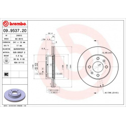 stabdžių diskas (1vnt) PRIME LINE
                                BREMBO                                                09.