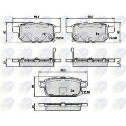 Stabdžių kaladėlės galinės
                                COMLINE                                                CBP321