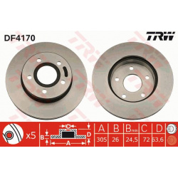 Stabdžių diskas
TRW DF4170, TRW, DF4170, aut