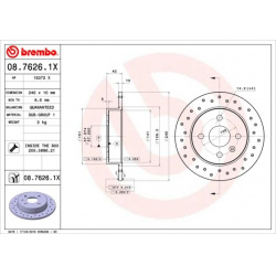 stabdžių diskas (1vnt) XTRA LINE - Xtra
                                BREMBO                                             