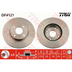 stabdžių diskas (1vnt)
                                TRW                                                DF4121, TRW, DF41
