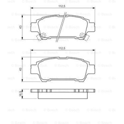 stabdžių trinkelių rinkinys, diskinis stabdys
                                BOSCH                                       