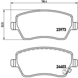 stabdžių trinkelių rinkinys, diskinis stabdys PRIME LINE
                                BREMBO                           