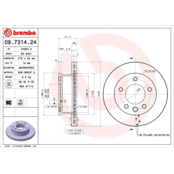 stabdžių diskas (1vnt) PRIME LINE
                                BREMBO                                                09.