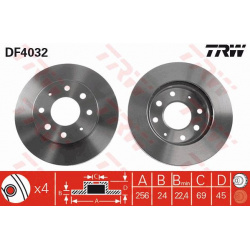 Stabdžių diskas
TRW DF4032, TRW, DF4032, aut